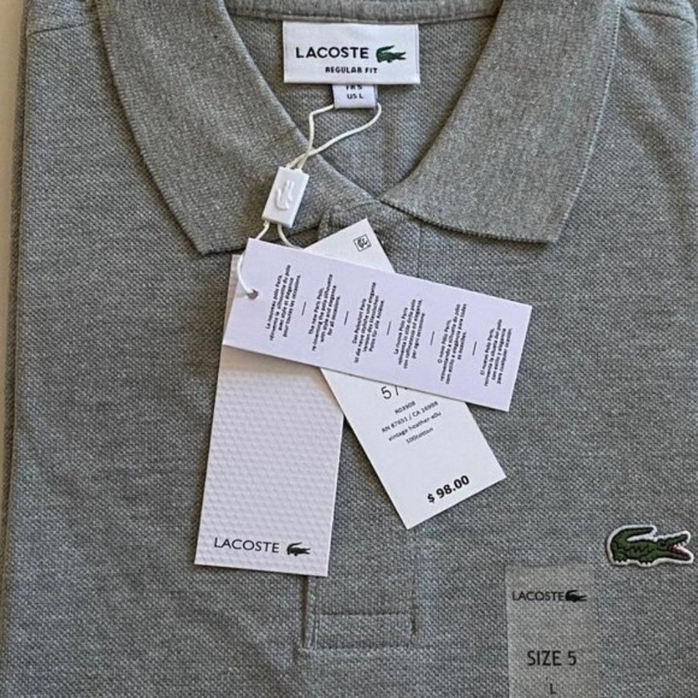 Lacoste Men's Cotton Regular Fit Polo Shirt , NEW